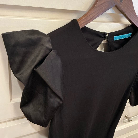 Alice + Olivia Black Dress with Ruffle Sleeves - Picture 5 of 8